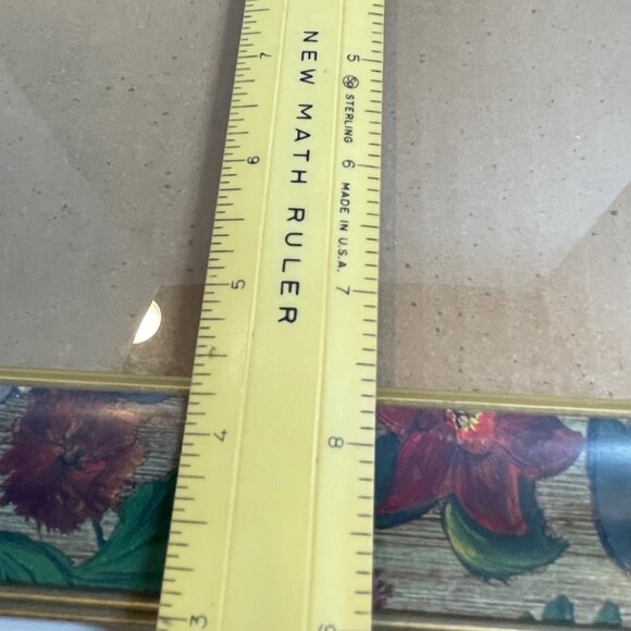 Hand-Painted Floral Wood Picture Frame With Gold Trim 8x10 Inch Display Tabletop - Picture 10 of 10